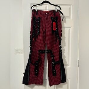 NWT Tripp NYC Gingham Red Black Pants